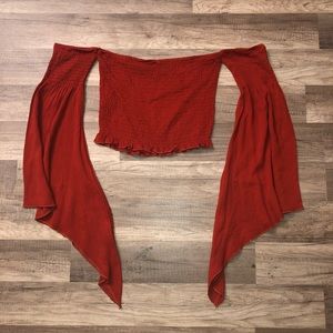 Maroon Crop Top